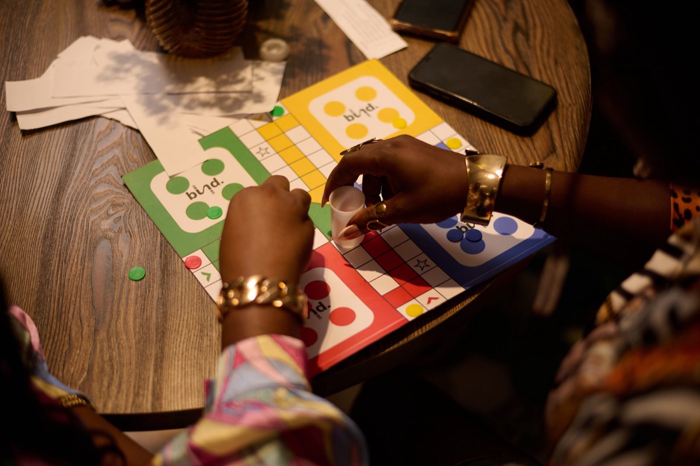 A ludo game in play